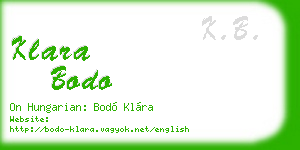 klara bodo business card