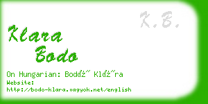 klara bodo business card